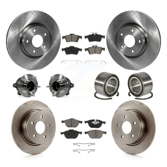 Hub Bearing Disc Brake Rotor And Pad Front Rear Kit (10Pc) For Ford Escape C-Max