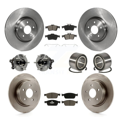 Wheel Hub Bearing Disc Brake Rotor And Pad Front Rear Kit (10Pc) For Ford Escape