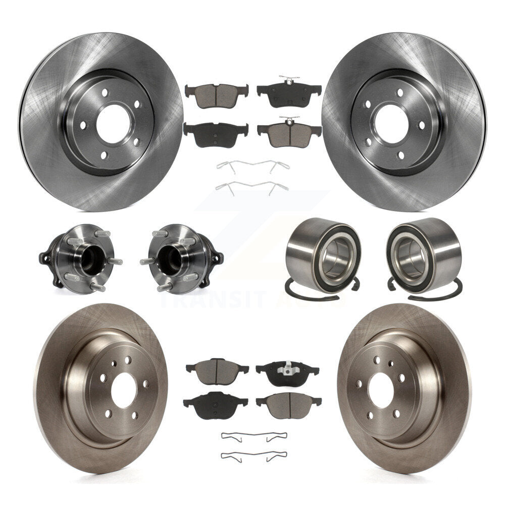 Wheel Hub Bearing Disc Brake Rotor And Pad Front Rear Kit (10Pc) For Ford Escape