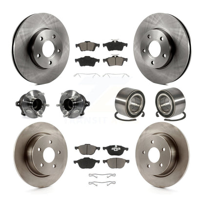 Wheel Hub Bearing Disc Brake Rotor And Pads Front Rear Kit (10Pc) For Ford C-Max