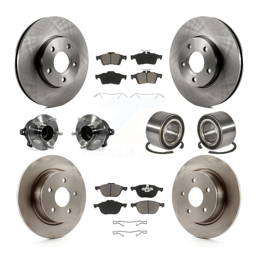 Wheel Hub Bearing Disc Brake Rotor And Pads Front Rear Kit (10Pc) For Ford C-Max