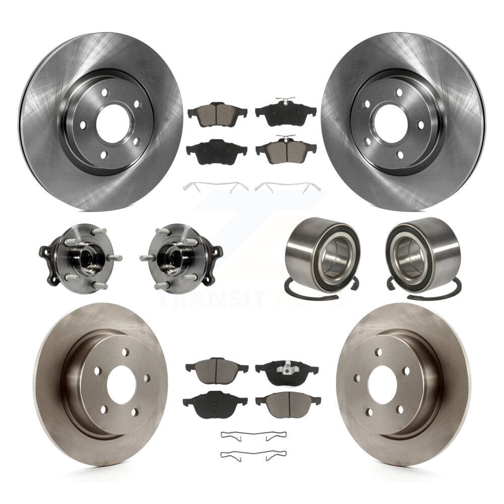 Hub Bearing Brake Rotor Pads Front Rear Kit (10Pc) For Ford Escape AWD with 2.5L