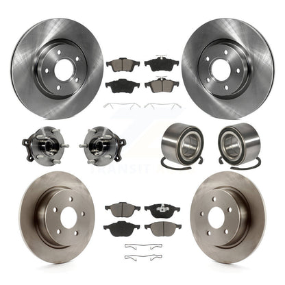 Hub Bearing Brake Rotor Pads Front Rear Kit (10Pc) For Ford Escape AWD with 2.5L