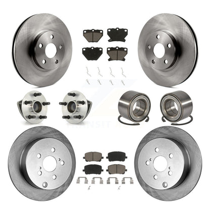 Hub Bearing Brake Rotor Pad Front Rear Kit (10Pc) For Toyota Matrix Pontiac Vibe