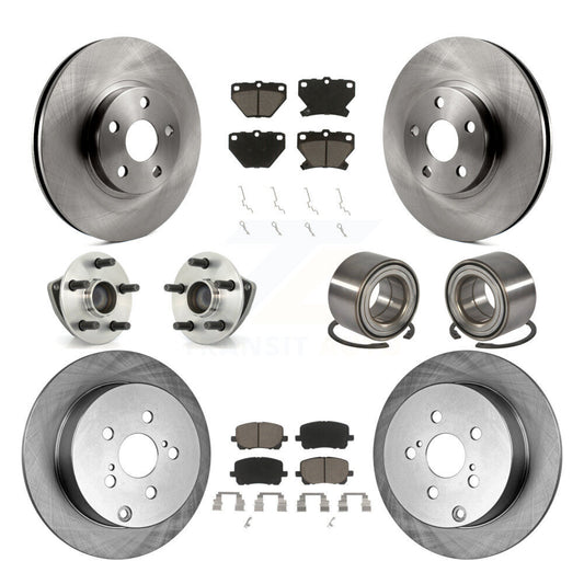 Hub Bearing Brake Rotor Pad Front Rear Kit (10Pc) For Toyota Matrix Pontiac Vibe