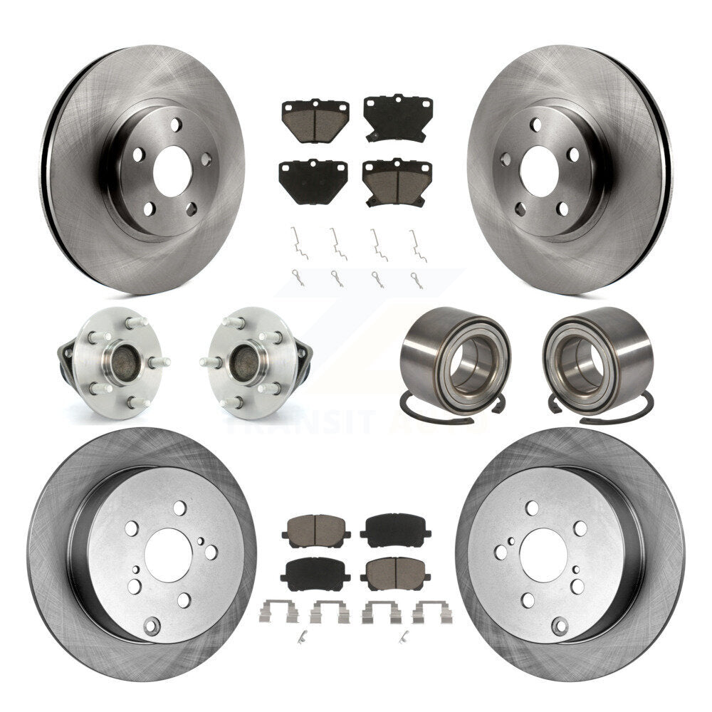 Hub Bearing Brake Rotor Pad Front Rear Kit (10Pc) For Toyota Matrix Corolla Vibe