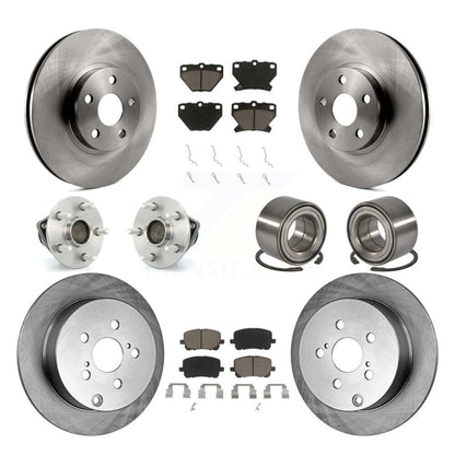 Hub Bearing Brake Rotor Pad Front Rear Kit (10Pc) For Toyota Matrix Corolla Vibe