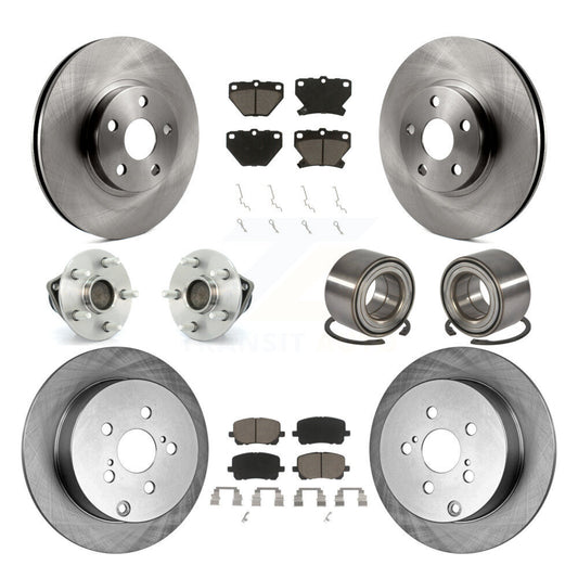 Hub Bearing Brake Rotor Pad Front Rear Kit (10Pc) For Toyota Matrix Corolla Vibe