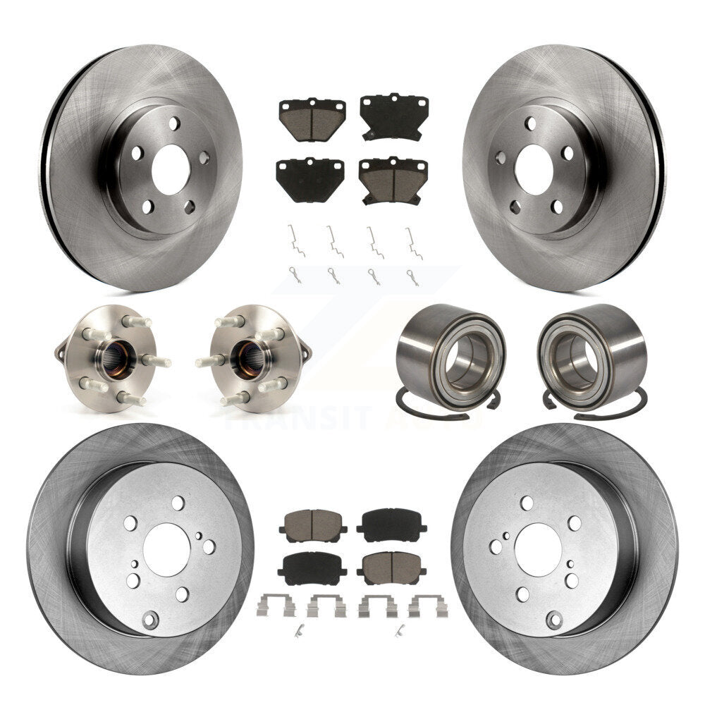 Hub Bearing Brake Rotor Pad Front Rear Kit (10Pc) For Toyota Matrix Pontiac Vibe