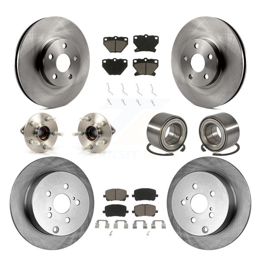 Hub Bearing Brake Rotor Pad Front Rear Kit (10Pc) For Toyota Matrix Pontiac Vibe