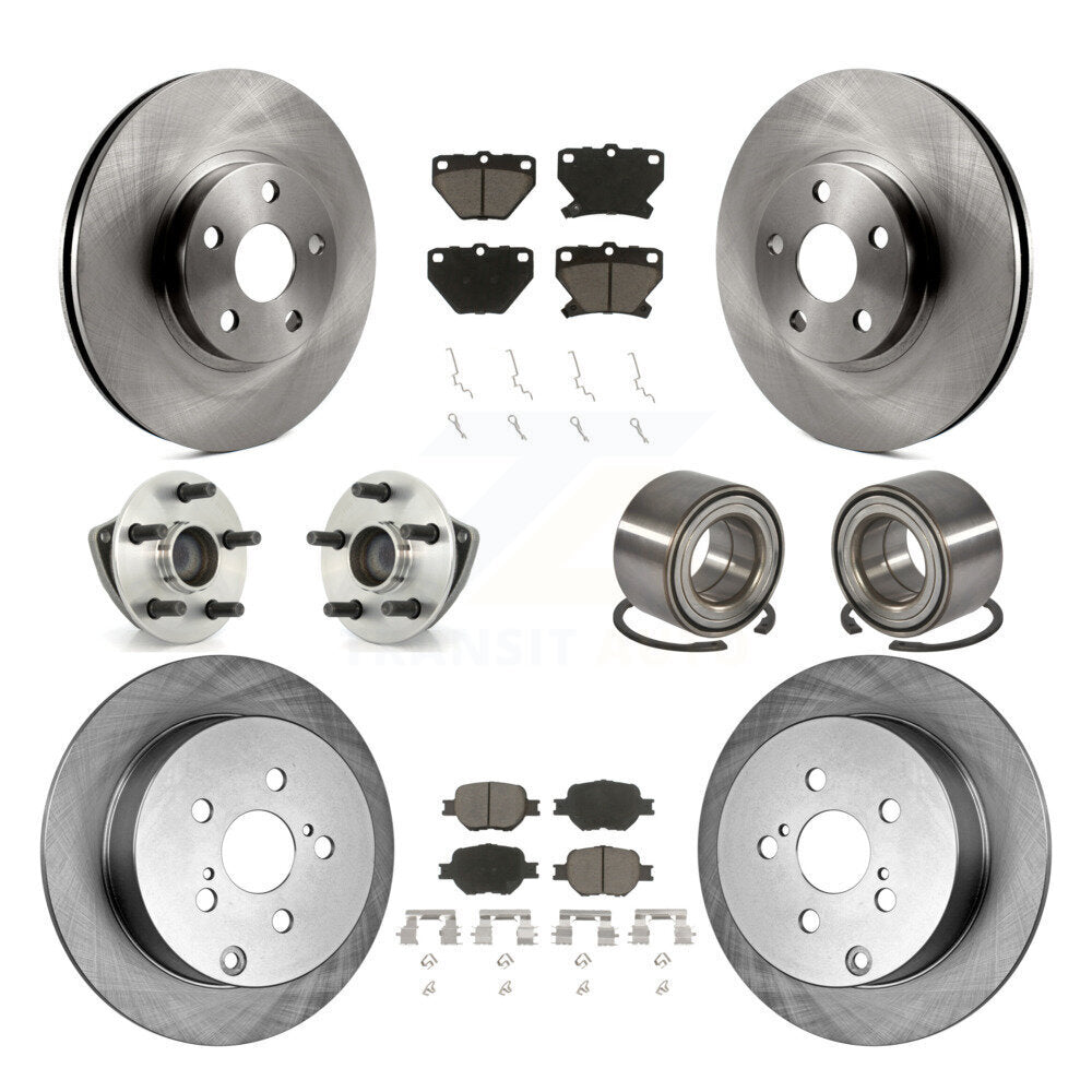 Hub Bearings Disc Brake Rotors And Pads Front Rear Kit (10Pc) For Toyota Celica