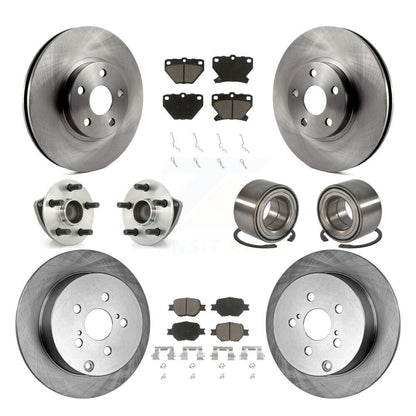 Hub Bearings Disc Brake Rotors And Pads Front Rear Kit (10Pc) For Toyota Celica