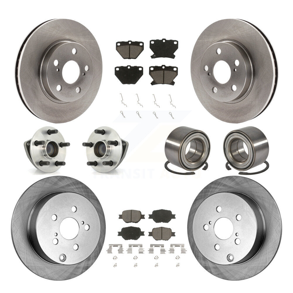 Hub Bearings Disc Brake Rotors And Pads Front Rear Kit (10Pc) For Toyota Celica