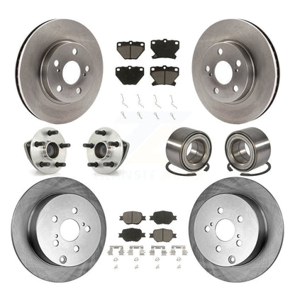 Hub Bearings Disc Brake Rotors And Pads Front Rear Kit (10Pc) For Toyota Celica