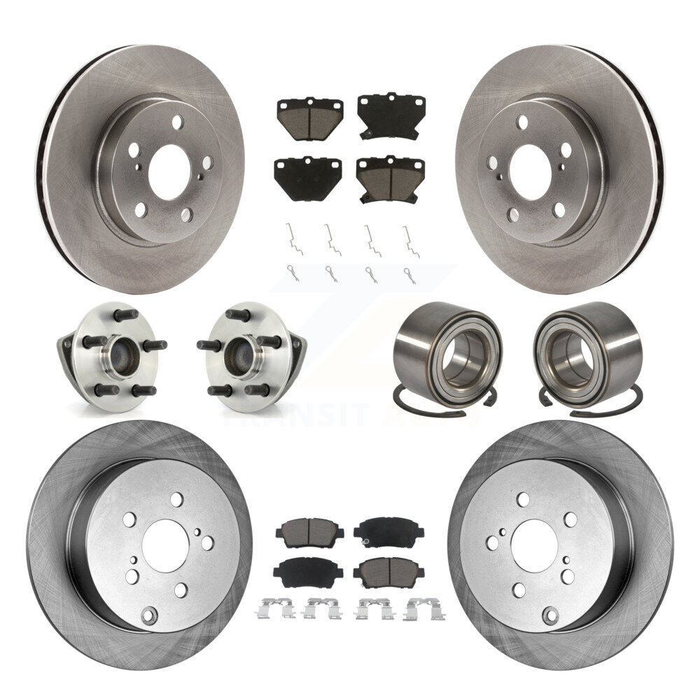 Hub Bearings Disc Brake Rotors And Pads Front Rear Kit (10Pc) For Toyota Celica
