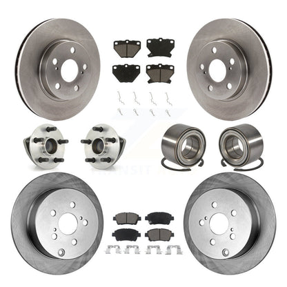 Hub Bearings Disc Brake Rotors And Pads Front Rear Kit (10Pc) For Toyota Celica