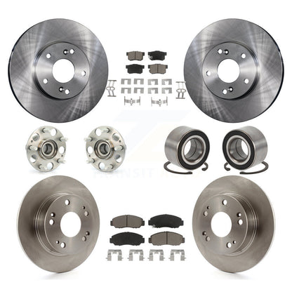 Hub Bearings Disc Brake Rotors And Pads Front Rear Kit (10Pc) For Honda Accord
