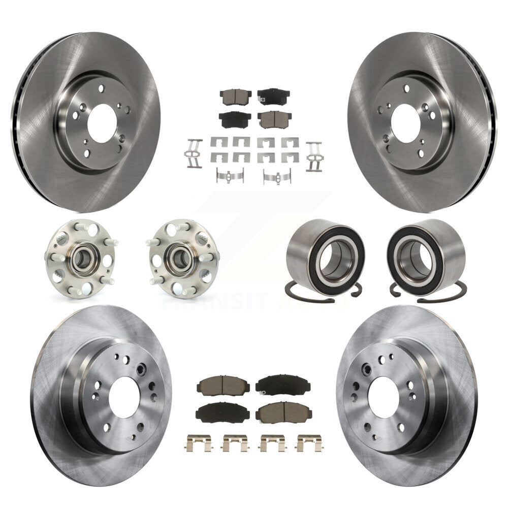 Hub Bearing Disc Brake Rotor And Ceramic Pads Front Rear Kit (10Pc) For Acura TL