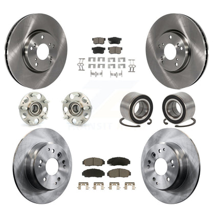 Hub Bearing Disc Brake Rotor And Ceramic Pads Front Rear Kit (10Pc) For Acura TL