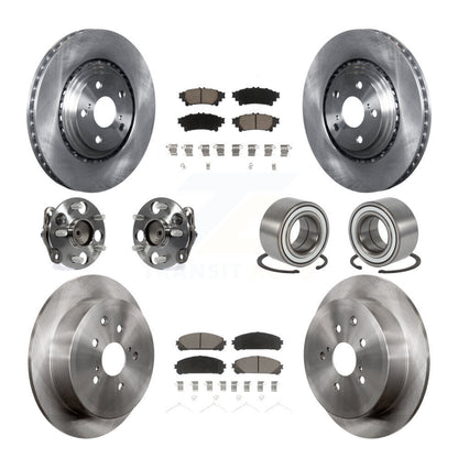 Hub Bearing Brake Rotor & Pads Front Rear Kit (10Pc) For 11-20 Toyota Sienna FWD