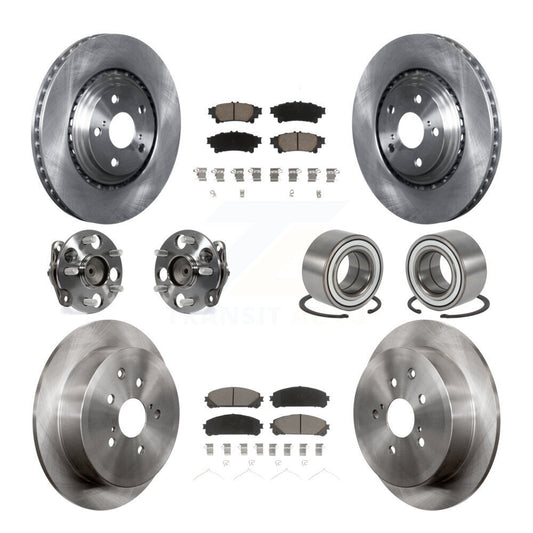 Hub Bearing Brake Rotor & Pads Front Rear Kit (10Pc) For 11-20 Toyota Sienna FWD