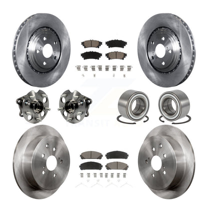 Hub Bearing Brake Rotor & Pads Front Rear Kit (10Pc) For 11-20 Toyota Sienna AWD