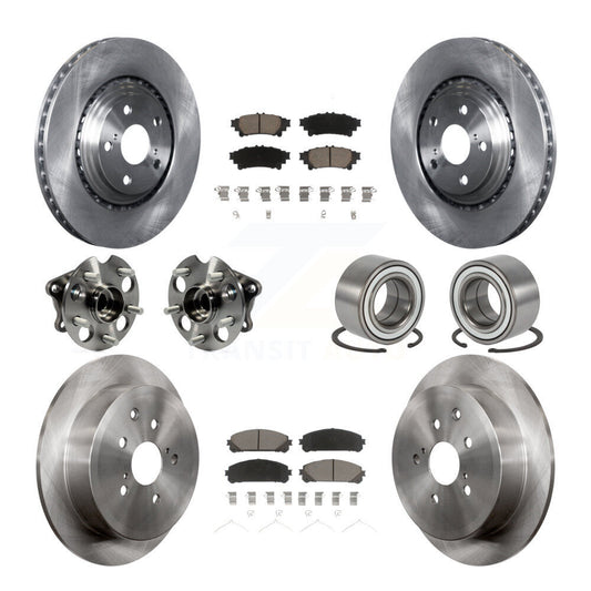 Hub Bearing Brake Rotor & Pads Front Rear Kit (10Pc) For 11-20 Toyota Sienna AWD