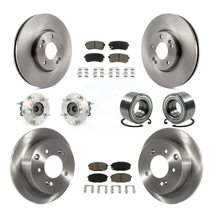 Hub Bearing Disc Brake Rotor Pad Front Rear Kit (10Pc) For Kia Forte Koup Forte5