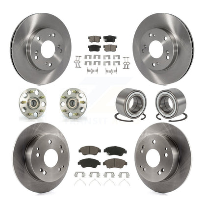 Hub Bearing Disc Brake Rotor Pad Front Rear Kit (10Pc) For Honda Civic Acura RSX