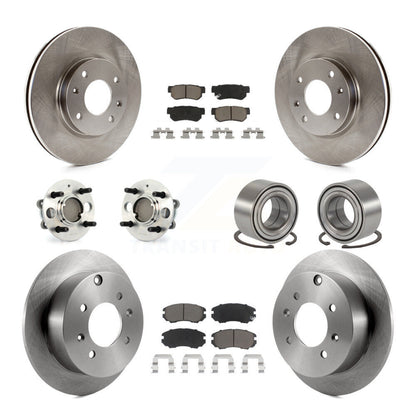 Hub Bearing Brake Rotor Pads Front Rear Kit (10Pc) For Hyundai Sonata Kia Optima