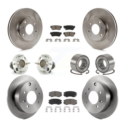 Hub Bearing Brake Rotor Pads Front Rear Kit (10Pc) For Hyundai Sonata Kia Optima