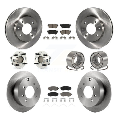 Hub Bearing Brake Rotor Pad Front Rear Kit (10Pc) For Hyundai Sonata 4-Wheel ABS