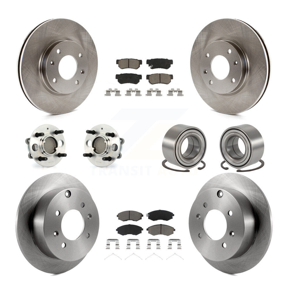 Hub Bearing Brake Rotor Pad Front Rear Kit (10Pc) For Hyundai Sonata 4-Wheel ABS