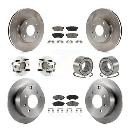 Hub Bearing Brake Rotor Pad Front Rear Kit (10Pc) For Hyundai Sonata 4-Wheel ABS