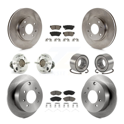 Hub Bearing Brake Rotor Pad Front Rear Kit (10Pc) For Hyundai Sonata To 09 03
