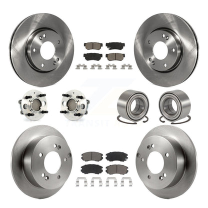 Hub Bearing Brake Rotor Pad Front Rear Kit (10Pc) For Hyundai Sonata 4-Wheel ABS