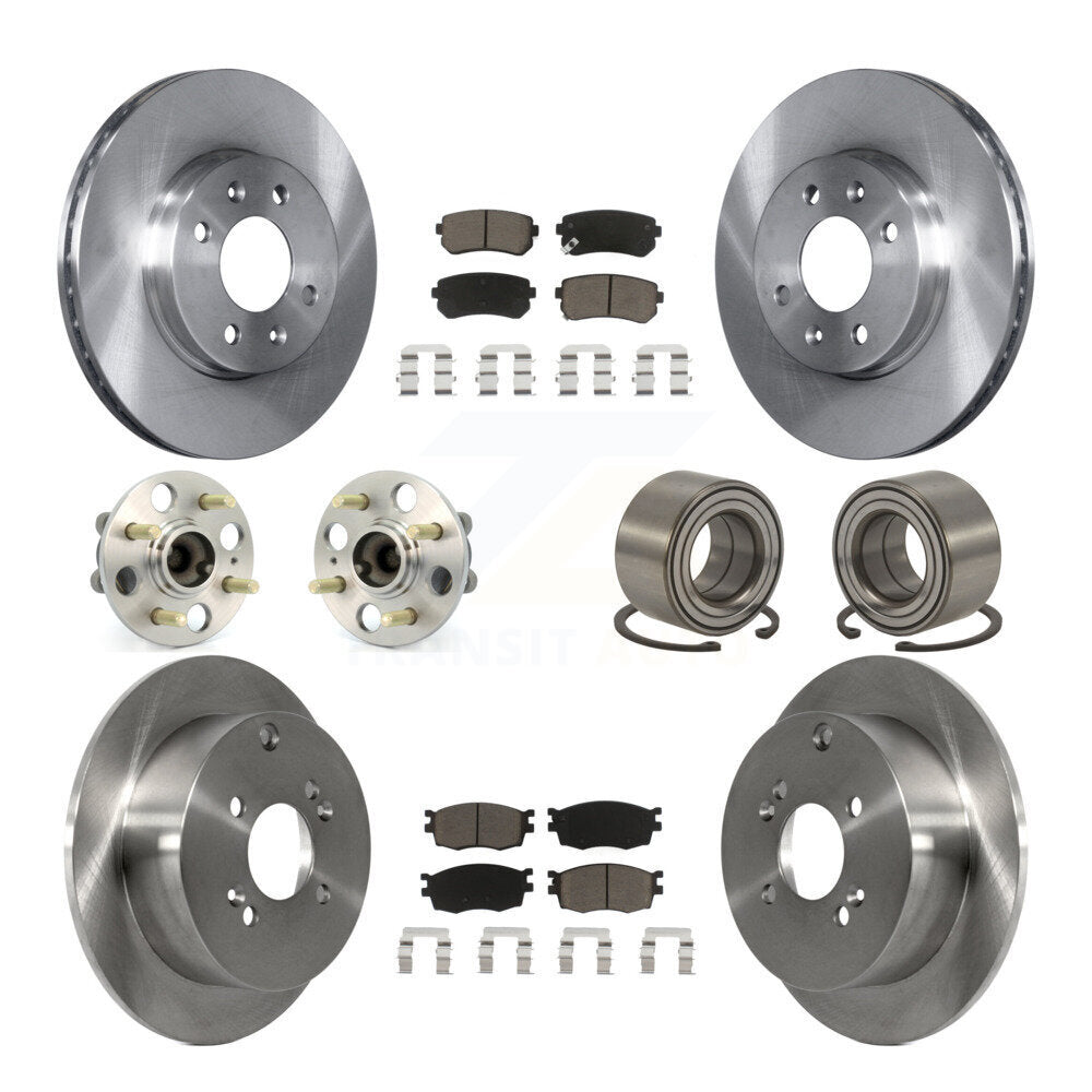 Hub Bearing Brake Rotor & Pads Front Rear Kit (10Pc) For Hyundai Accent Kia Rio5