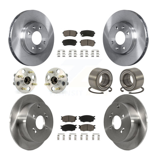 Hub Bearing Brake Rotor & Pads Front Rear Kit (10Pc) For Hyundai Accent Kia Rio5