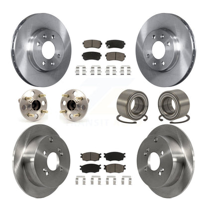 Hub Bearing Brake Rotor And Pad Front Rear Kit (10Pc) For Hyundai Accent Kia Rio