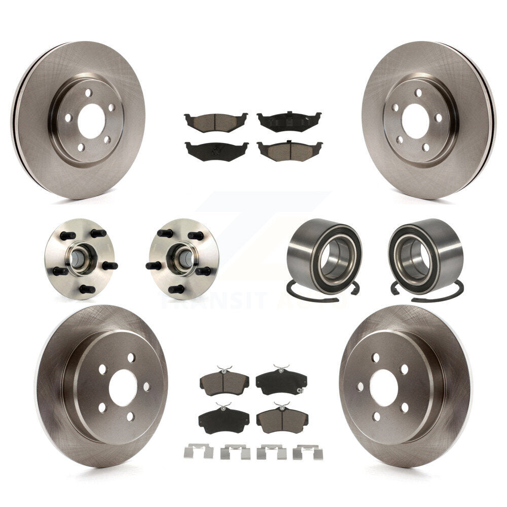 Hub Bearing Brake Rotor Pads Front Rear Kit (10Pc) For Chrysler PT Cruiser Dodge