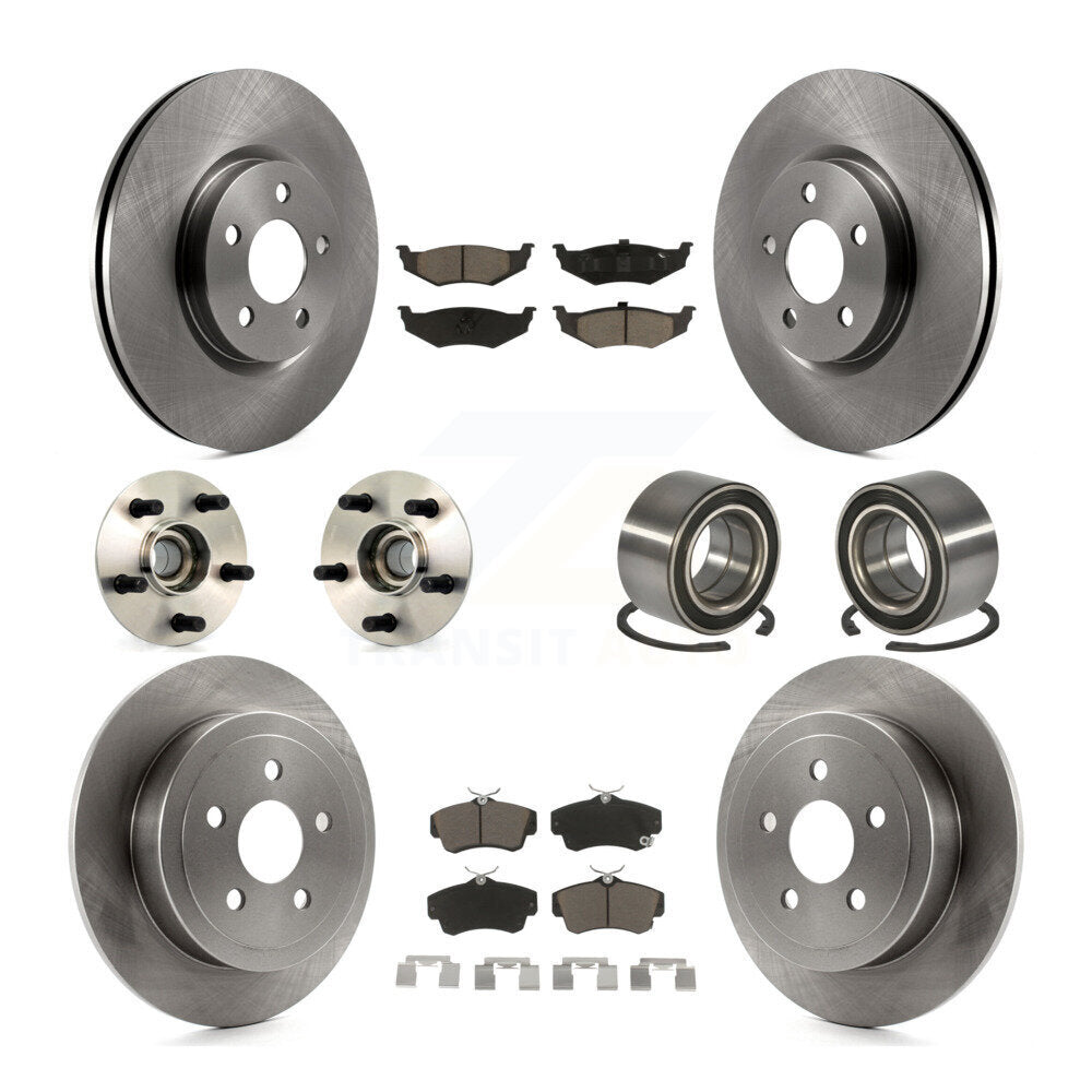 Hub Bearing Disc Brake Rotor & Pad Front Rear Kit (10Pc) For Chrysler PT Cruiser