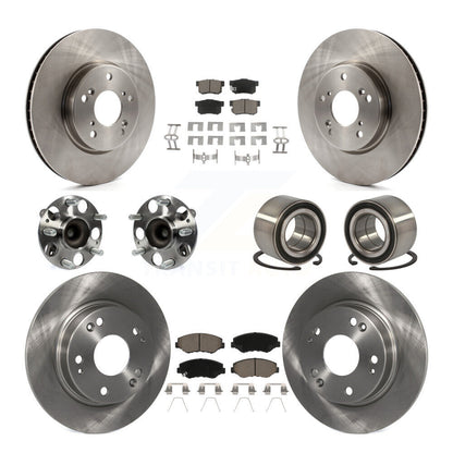 Wheel Hub Bearing Disc Brake Rotor And Pad Front Rear Kit (10Pc) For Honda Civic
