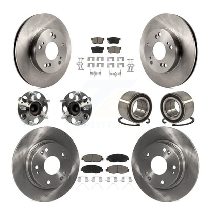 Wheel Hub Bearing Disc Brake Rotor And Pad Front Rear Kit (10Pc) For Honda Civic