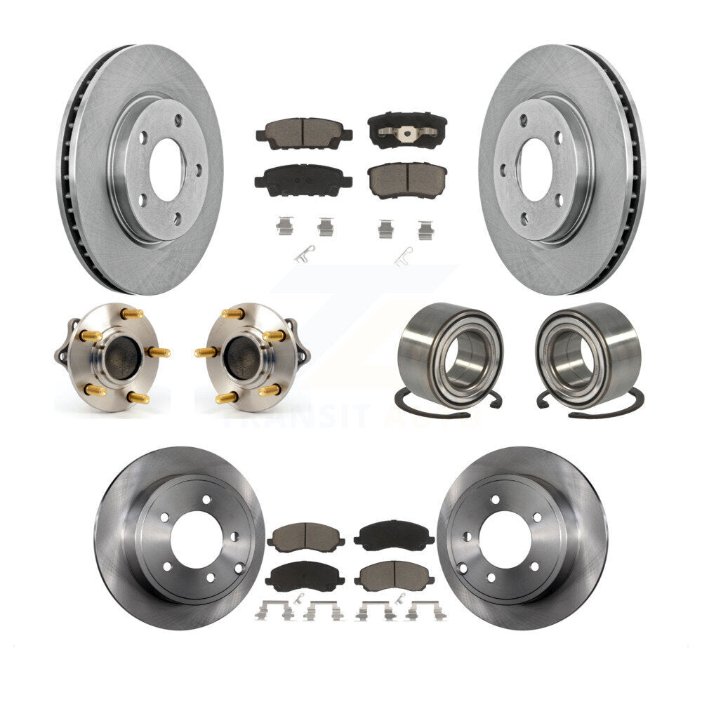 Hub Bearing Disc Brake Rotor And Pad Front Rear Kit (10Pc) For Mitsubishi Lancer