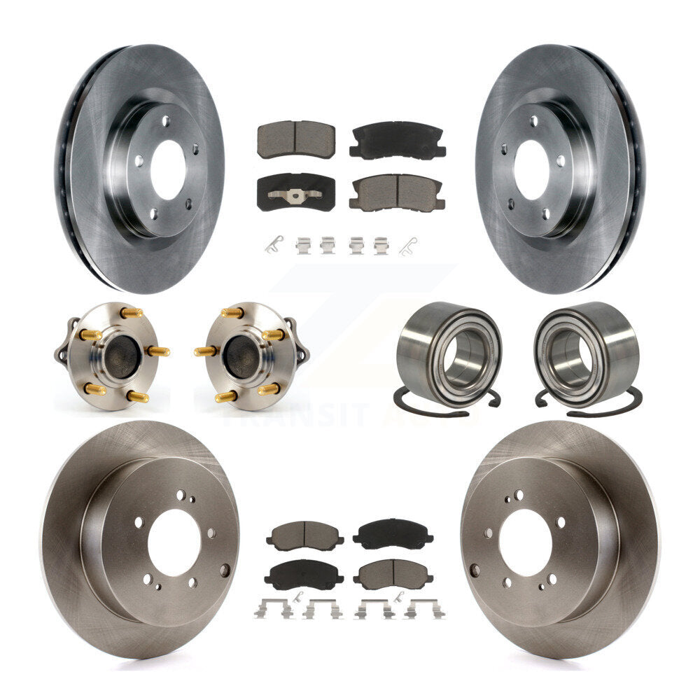 Hub Bearing Disc Brake Rotor Pads Front Rear Kit (10Pc) For Mitsubishi Outlander