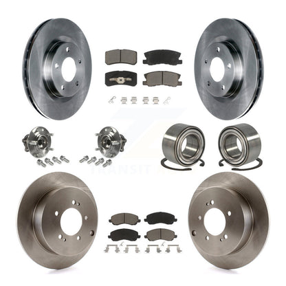 Hub Bearing Disc Brake Rotor Pads Front Rear Kit (10Pc) For Mitsubishi Outlander