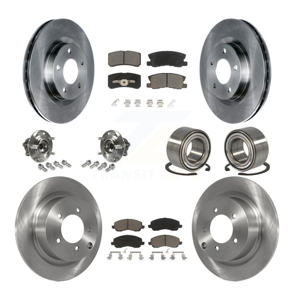 Hub Bearing Brake Rotor & Pad Front Rear Kit (10Pc) For Mitsubishi Outlander RVR