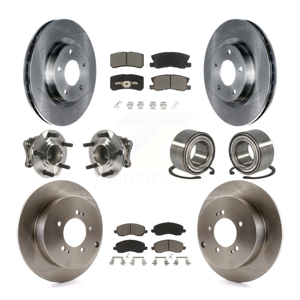 Hub Bearing Disc Brake Rotor Pads Front Rear Kit (10Pc) For Mitsubishi Outlander