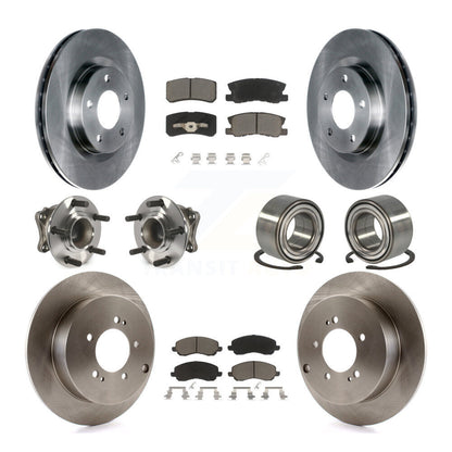 Hub Bearing Disc Brake Rotor Pads Front Rear Kit (10Pc) For Mitsubishi Outlander