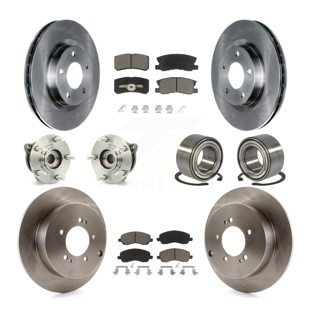 Hub Bearing Disc Brake Rotor Pads Front Rear Kit (10Pc) For Mitsubishi Outlander